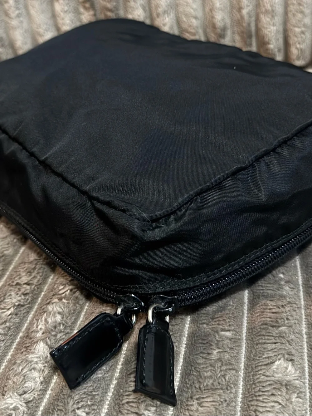 Prada Black Nylon Toiletry Pouch Cosmetic Case 100% Authentic